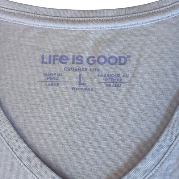Life is Good Crusher Lite Tee Shirt Shine On Firefly Jar Purple Womens Large - Picture 6 of 9
